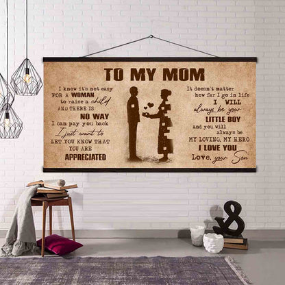 (M1) TO MY MOM- SON - DRAGON BALL -FAMILY -DAD SON- GOKU - CANVAS POSTER