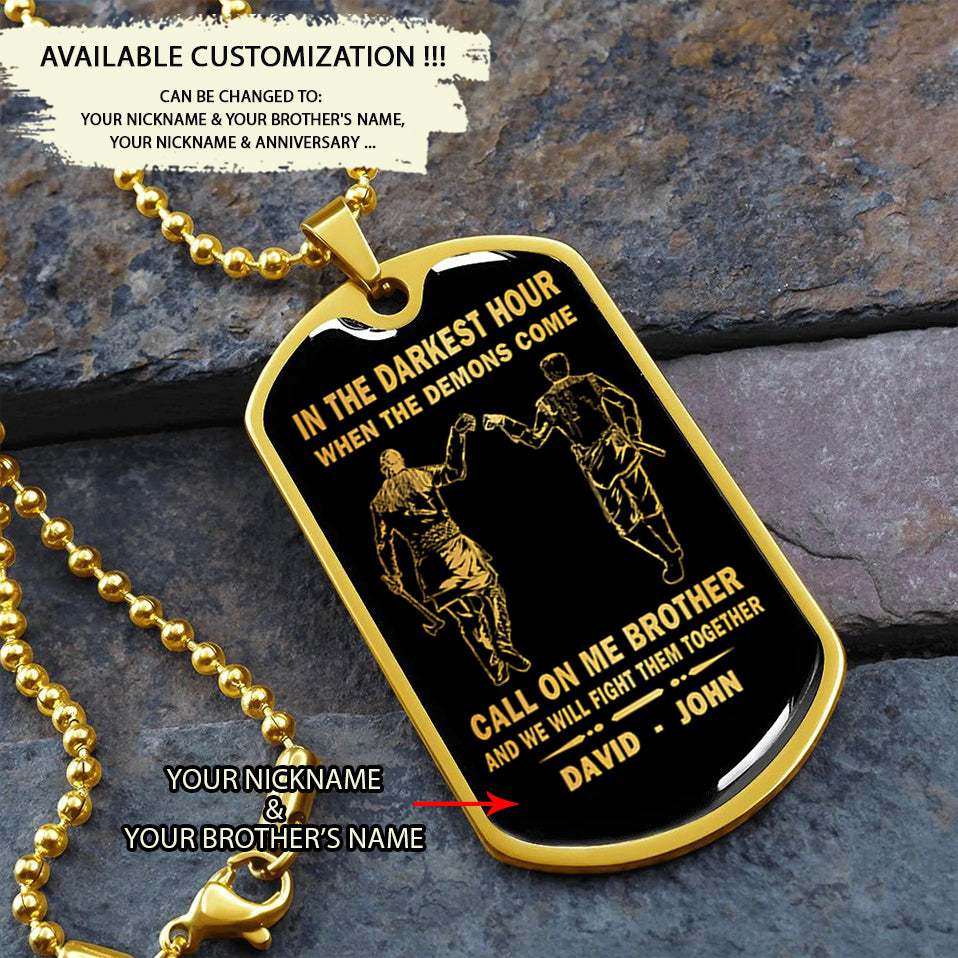 Call on me Brother - Dragon ball Goku Vegeta - Soldier - Engraved Dog Tag 18K Dog Tag Necklace gold all style
