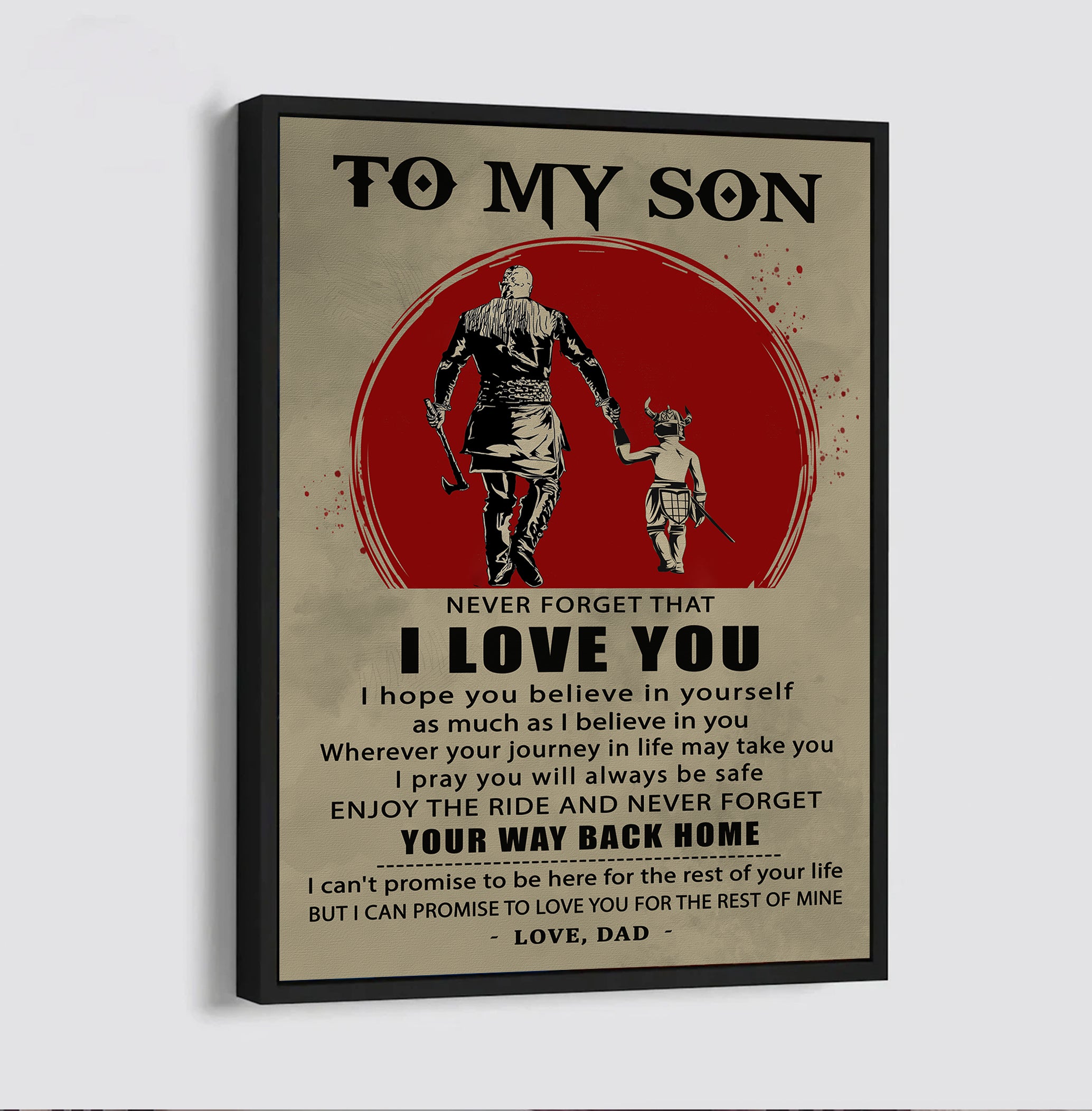 ( CV44) TO MY SON- NEVER LOSE - DRAGON BALL - GOKU VEGETA- SOLDIER - NARUTO - CANVAS POSTER ALL STYLE