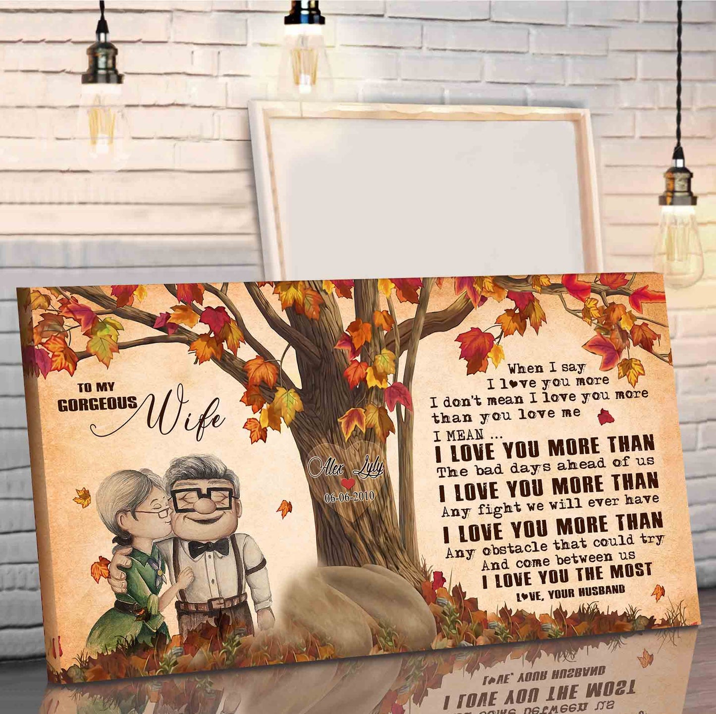 (X16)Carl & Ellie-UP- TO MY WIFE- When I Say I Love You More - CANVAS - POSTER