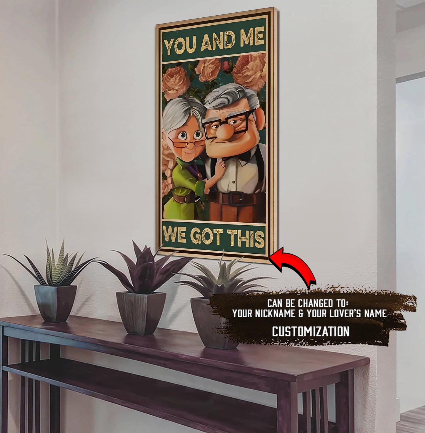 (U1) HUSBAND AND WIFE- YOU HAD ME WE GOT THIS-Carl & Ellie-UP - CANVAS POSTER