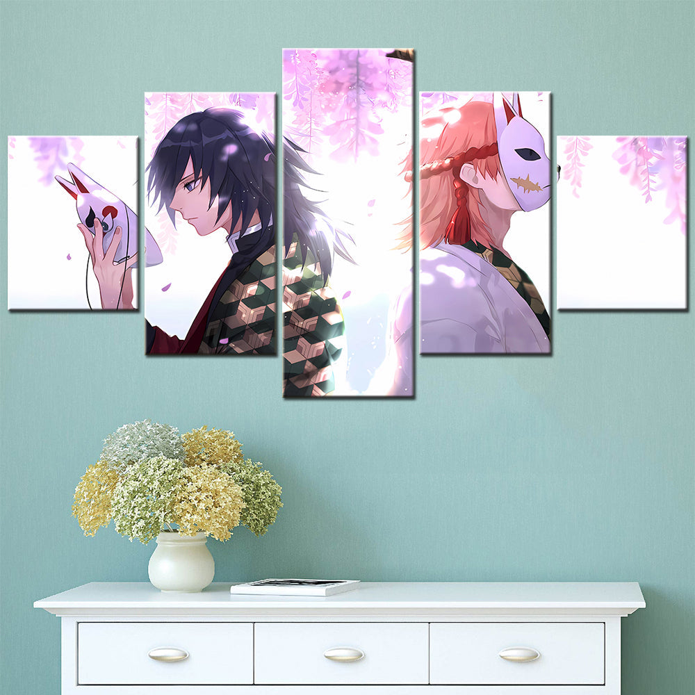 Demon Slayer - Kimetsu no Yaiba - 5 Pieces Wall Art - Giyu Tomioka - Sabito - Demon Slayer Poster - Demon Slayer Wall Art