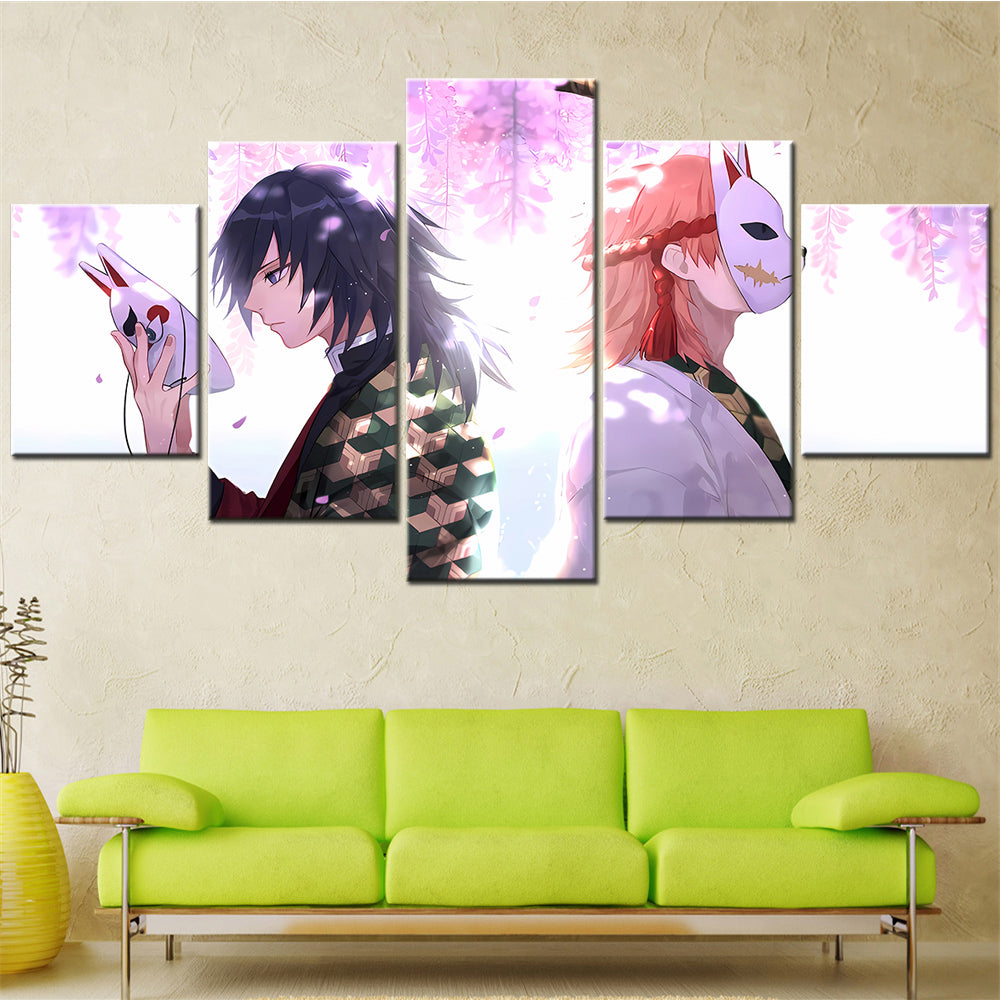 Demon Slayer - Kimetsu no Yaiba - 5 Pieces Wall Art - Giyu Tomioka - Sabito - Demon Slayer Poster - Demon Slayer Wall Art