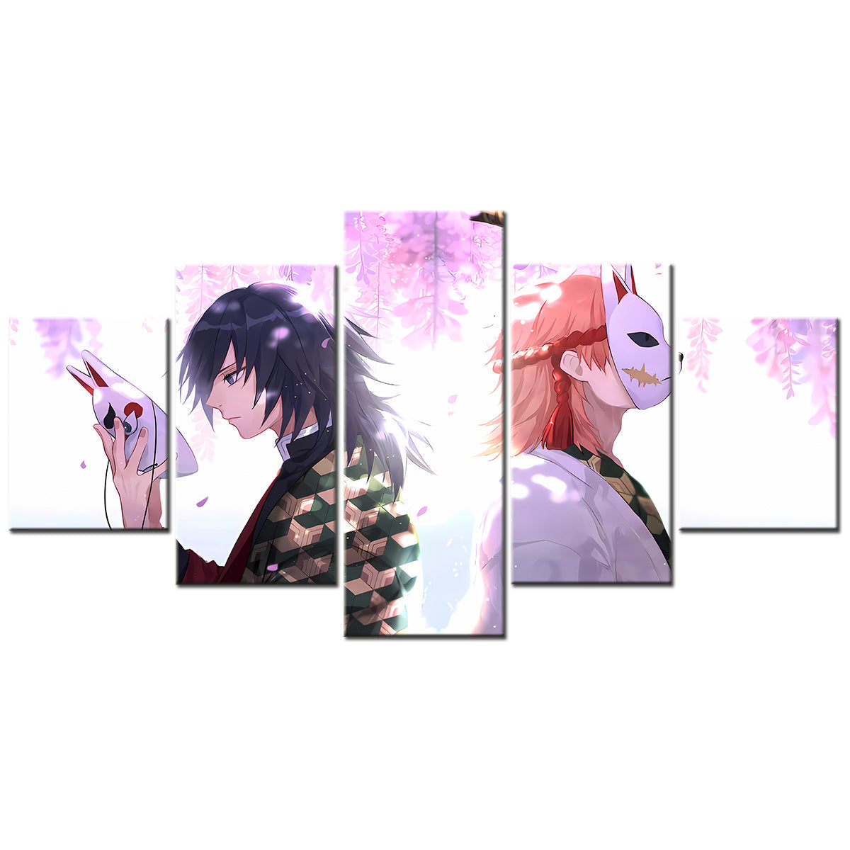 Demon Slayer - Kimetsu no Yaiba - 5 Pieces Wall Art - Giyu Tomioka - Sabito - Demon Slayer Poster - Demon Slayer Wall Art