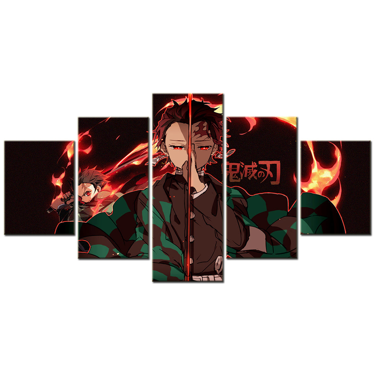 Demon Slayer - Kimetsu no Yaiba - 5 Pieces Wall Art - Kamado Tanjirou - Demon Slayer Poster - Demon Slayer Wall Art