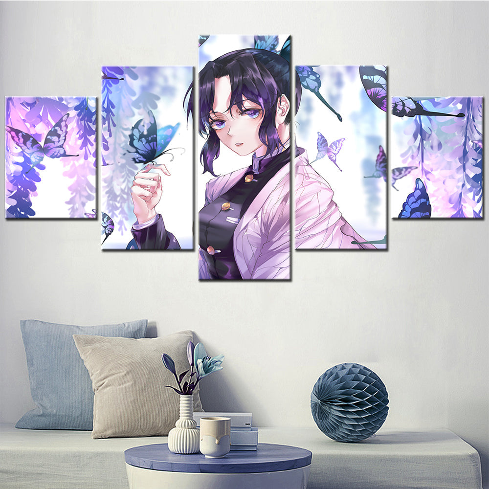 Demon Slayer - Kimetsu no Yaiba - 5 Pieces Wall Art - Kochou Shinobu - Demon Slayer Poster - Demon Slayer Wall Art