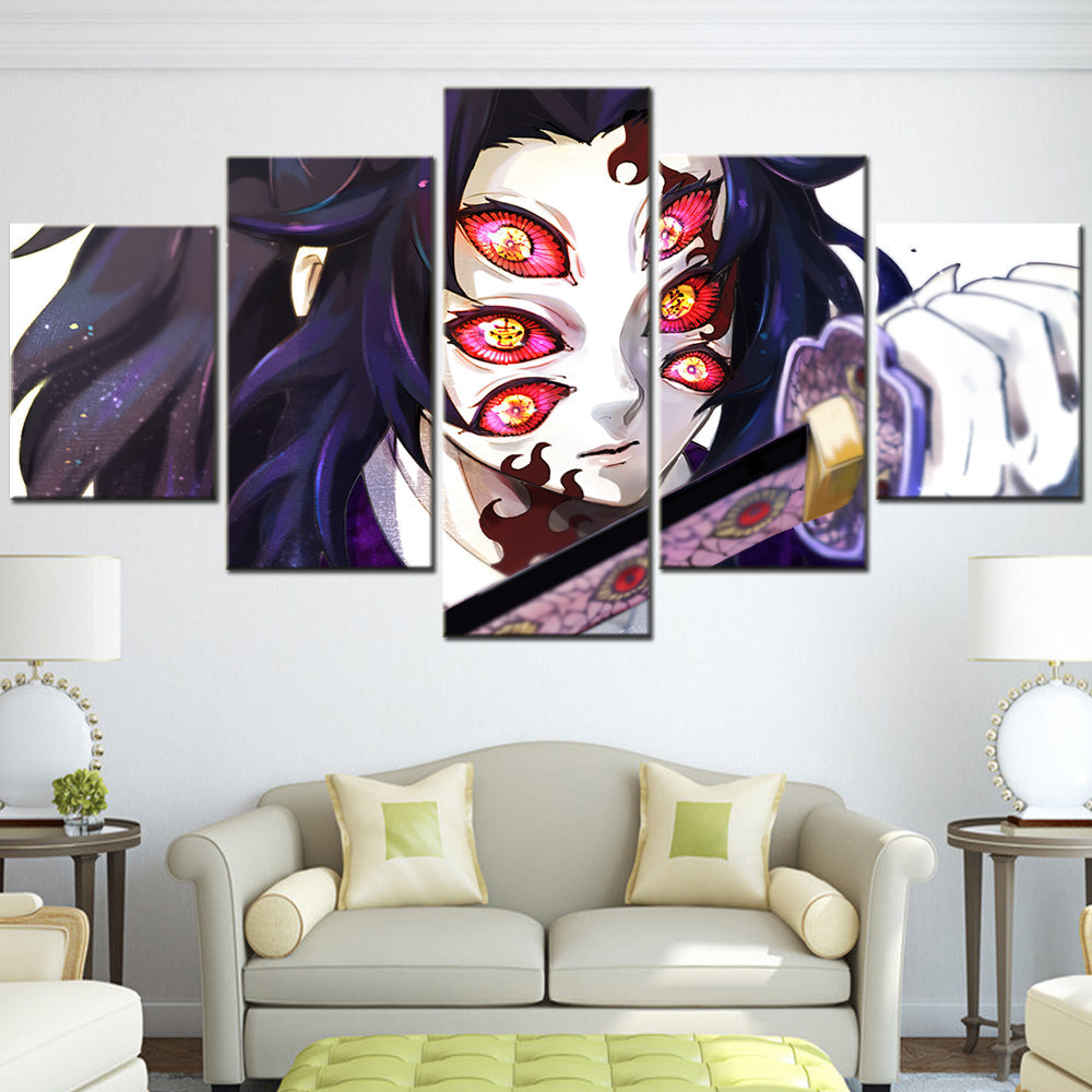 Demon Slayer - Kimetsu no Yaiba - 5 Pieces Wall Art - Kokushibou - Demon Slayer Poster - Demon Slayer Wall Art