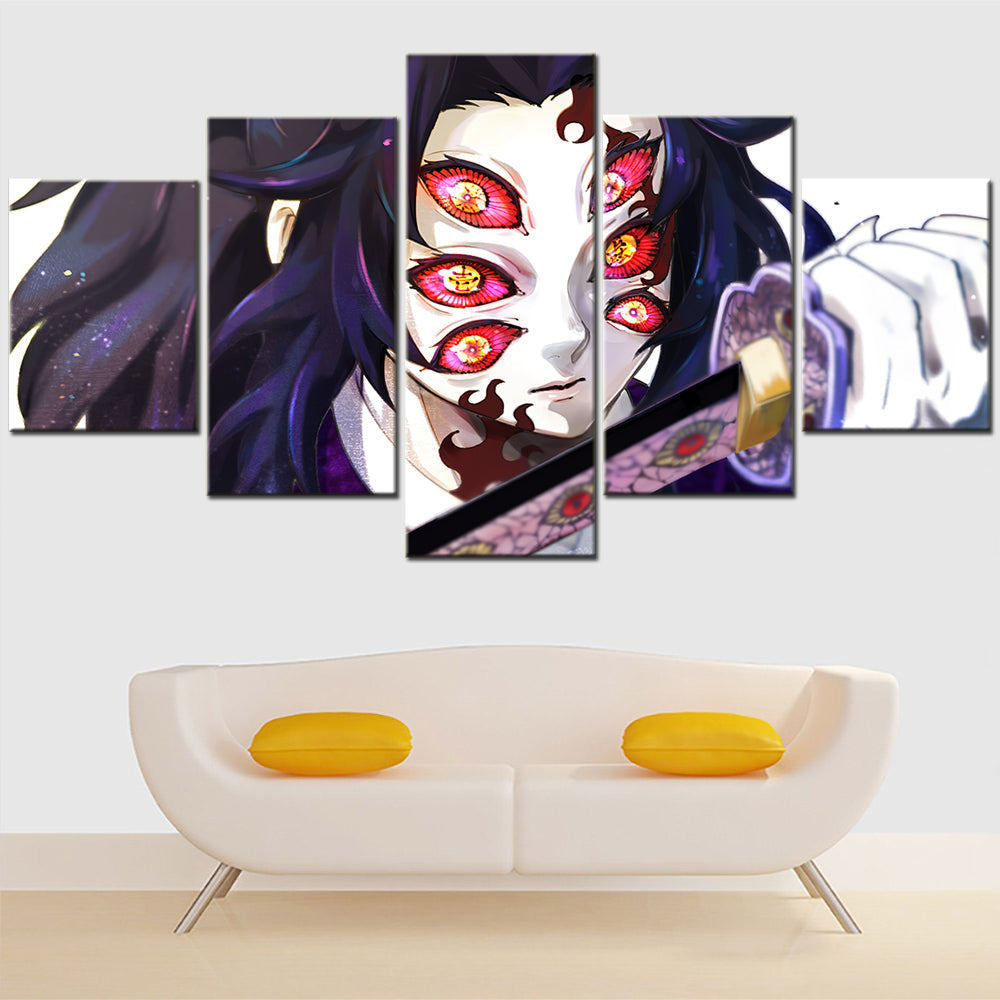 Demon Slayer - Kimetsu no Yaiba - 5 Pieces Wall Art - Kokushibou - Demon Slayer Poster - Demon Slayer Wall Art