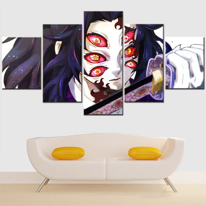 Demon Slayer - Kimetsu no Yaiba - 5 Pieces Wall Art - Kokushibou - Demon Slayer Poster - Demon Slayer Wall Art