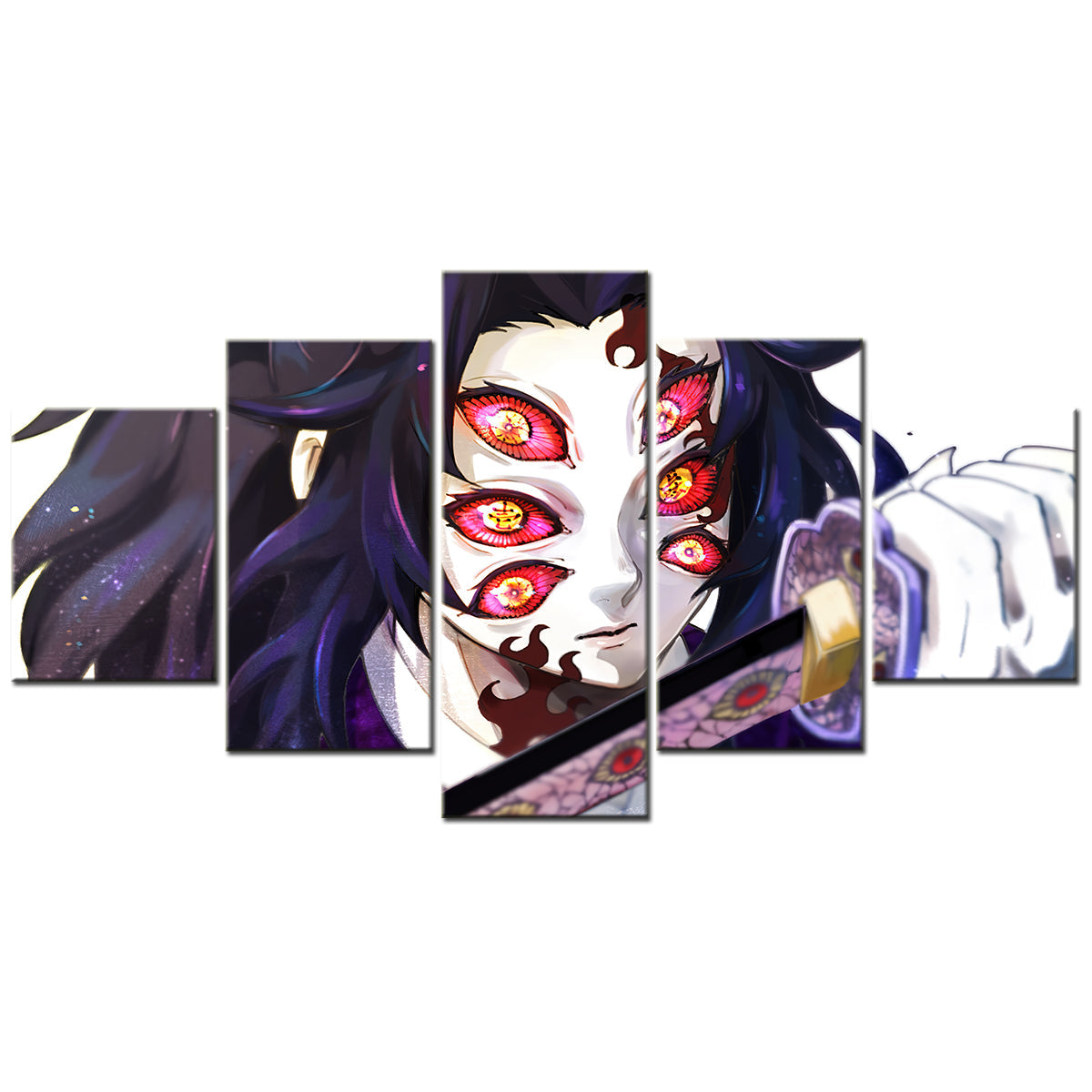Demon Slayer - Kimetsu no Yaiba - 5 Pieces Wall Art - Kokushibou - Demon Slayer Poster - Demon Slayer Wall Art