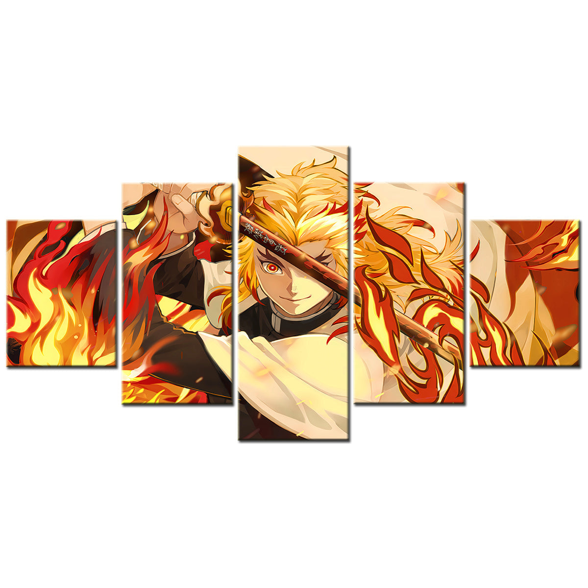 Demon Slayer - Kimetsu no Yaiba - 5 Pieces Wall Art - Kyojuro Rengoku 6 - Demon Slayer Poster - Demon Slayer Wall Art