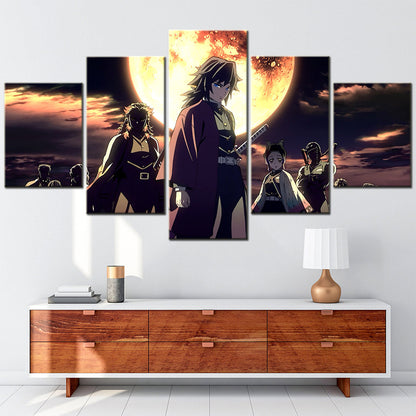 Demon Slayer - Kimetsu no Yaiba - 5 Pieces Wall Art - Kyojuro Rengoku - Giyu Tomioka - Kochou Shinobu - Uzui Tengen - Demon Slayer Poster - Demon Slayer Wall Art