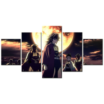 Demon Slayer - Kimetsu no Yaiba - 5 Pieces Wall Art - Kyojuro Rengoku - Giyu Tomioka - Kochou Shinobu - Uzui Tengen - Demon Slayer Poster - Demon Slayer Wall Art