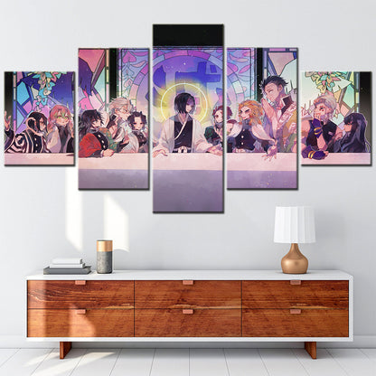 Demon Slayer - Kimetsu no Yaiba - 5 Pieces Wall Art - Mitsuri Kanroji - Giyu Tomioka - Sanemi Shinazugawa - Kagaya Ubuyashiki - Giyu Tomioka - Kyojuro Rengoku - Gyomei Himejima - Uzui Tengen - Demon Slayer Poster - Demon Slayer Wall Art