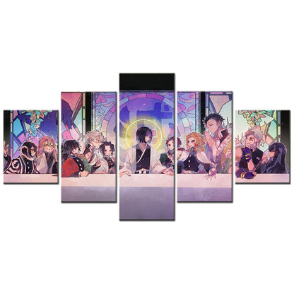 Demon Slayer - Kimetsu no Yaiba - 5 Pieces Wall Art - Mitsuri Kanroji - Giyu Tomioka - Sanemi Shinazugawa - Kagaya Ubuyashiki - Giyu Tomioka - Kyojuro Rengoku - Gyomei Himejima - Uzui Tengen - Demon Slayer Poster - Demon Slayer Wall Art