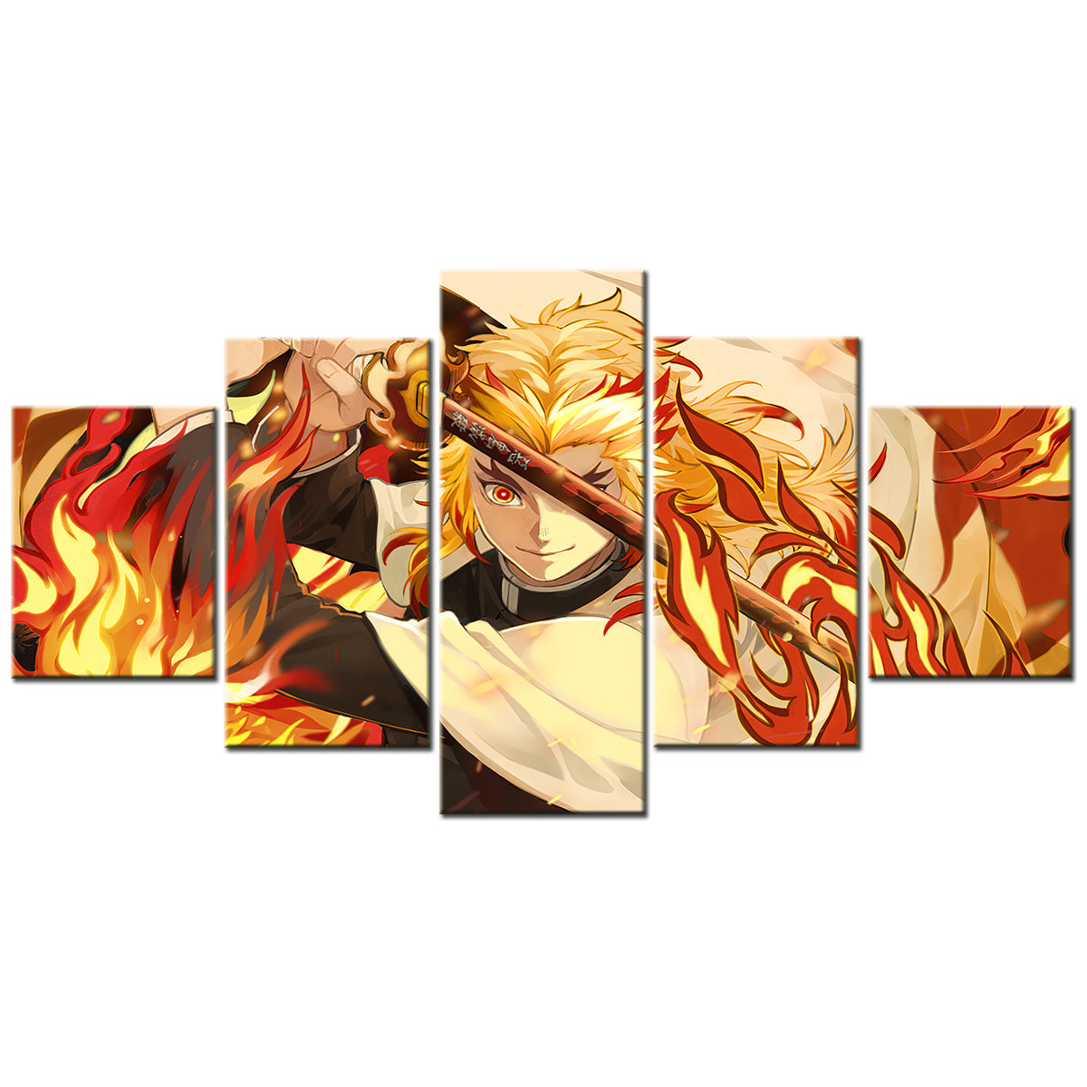 Demon Slayer - Kimetsu no Yaiba - 5 Pieces Wall Art - Rengoku Kyoujurou 2 - Demon Slayer Poster - Demon Slayer Wall Art