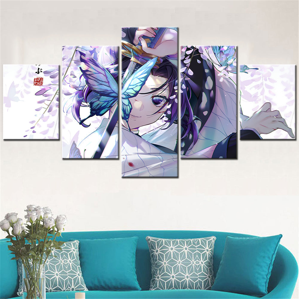 Demon Slayer - Kimetsu no Yaiba - 5 Pieces Wall Art - Shinobu Kocho - Demon Slayer Poster - Demon Slayer Wall Art