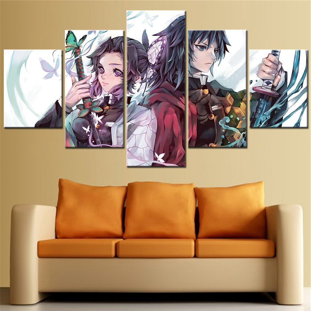 Demon Slayer - Kimetsu no Yaiba - 5 Pieces Wall Art - Shinobu Kocho - Giyu Tomioka - Demon Slayer Poster - Demon Slayer Wall Art