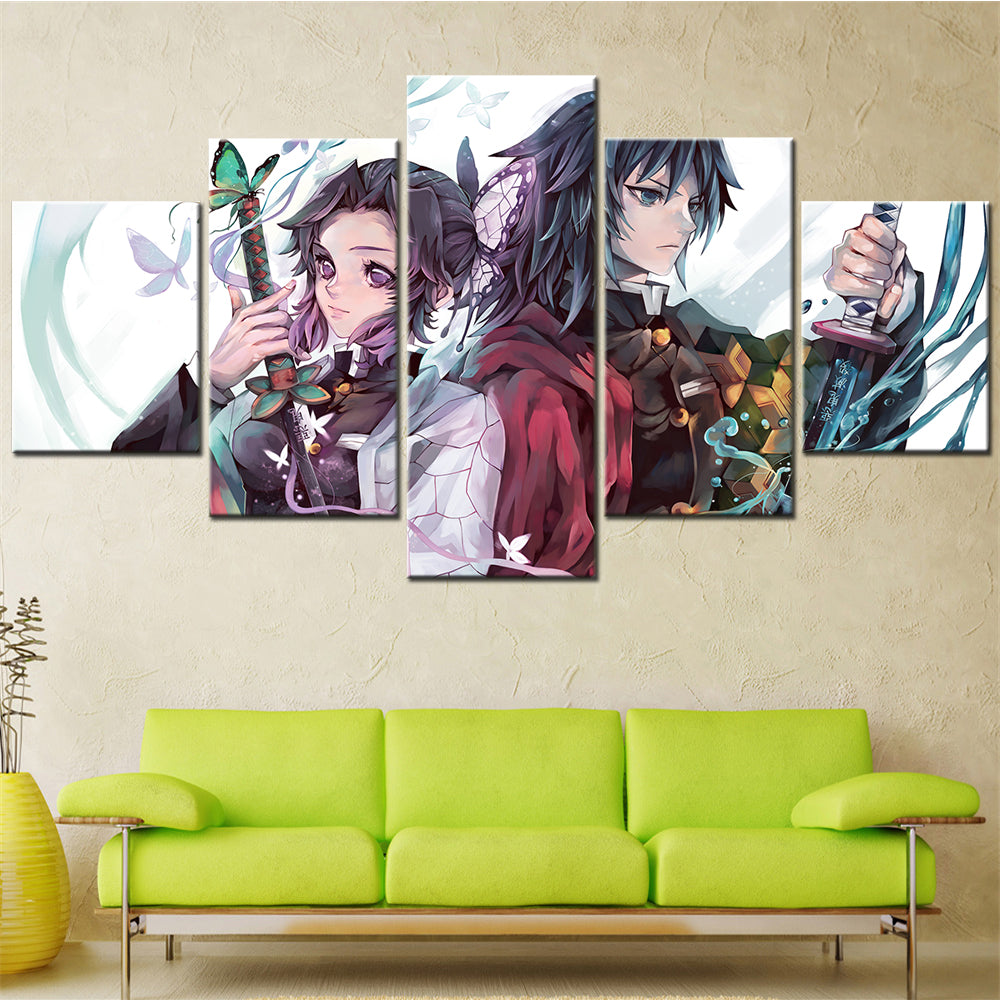 Demon Slayer - Kimetsu no Yaiba - 5 Pieces Wall Art - Shinobu Kocho - Giyu Tomioka - Demon Slayer Poster - Demon Slayer Wall Art