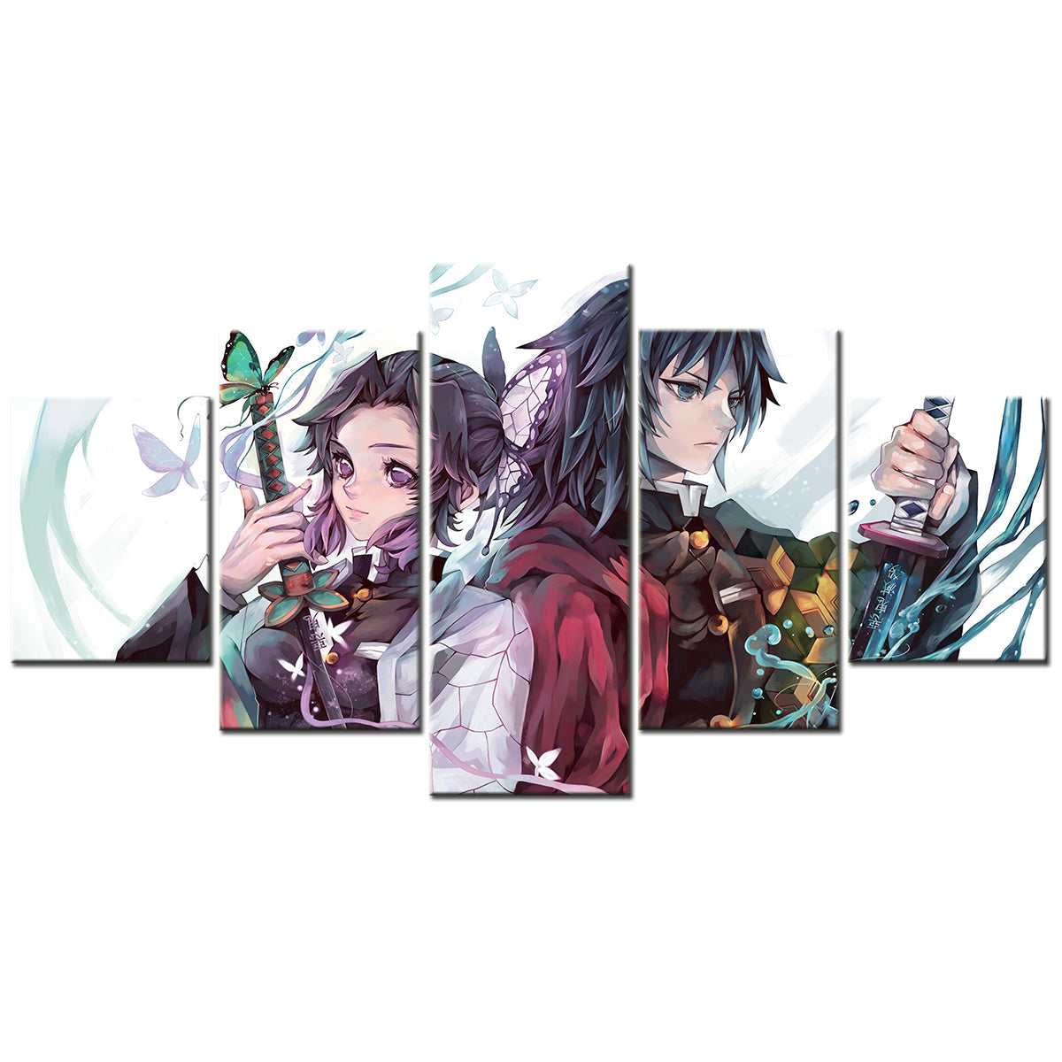 Demon Slayer - Kimetsu no Yaiba - 5 Pieces Wall Art - Shinobu Kocho - Giyu Tomioka - Demon Slayer Poster - Demon Slayer Wall Art