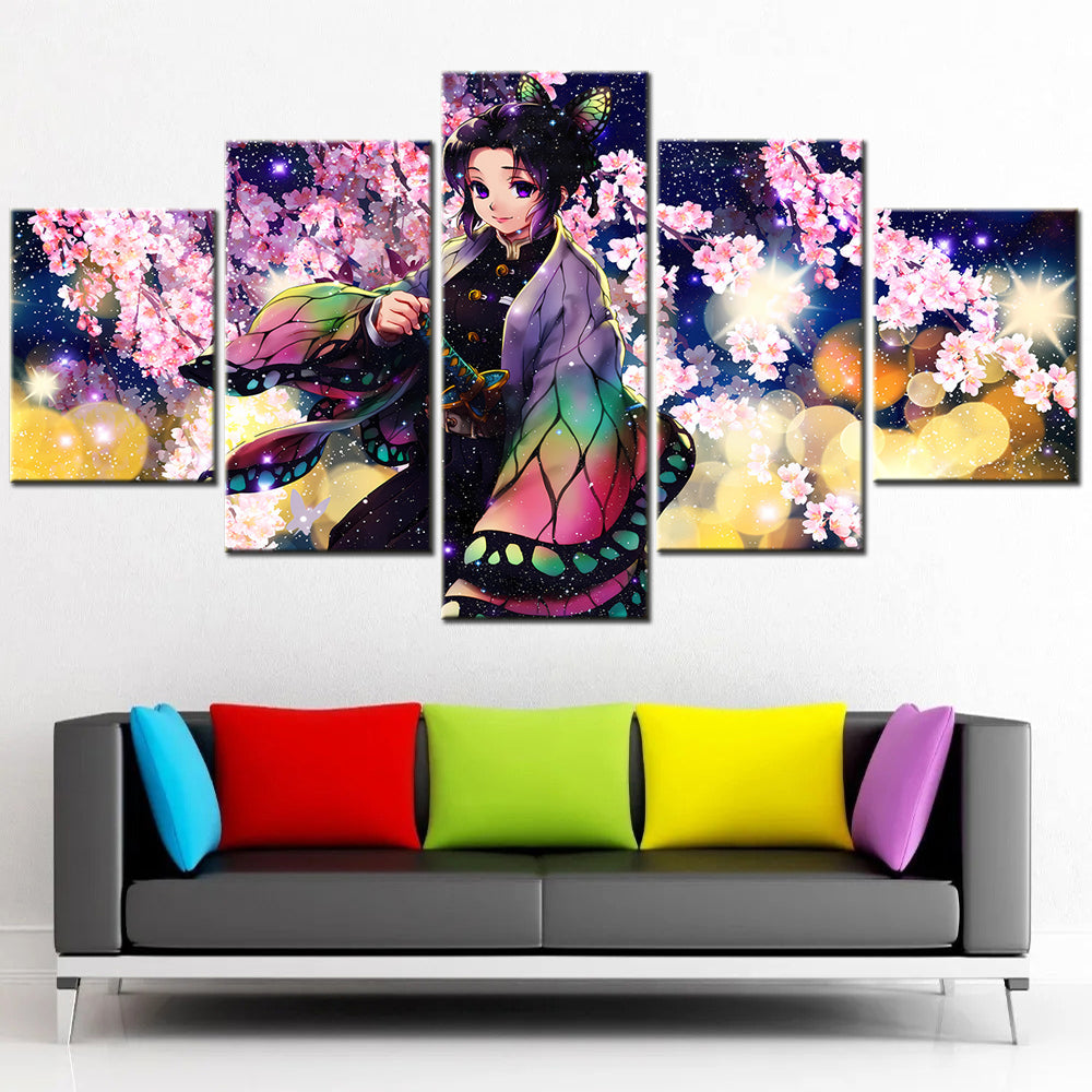 Demon Slayer - Kimetsu no Yaiba - 5 Pieces Wall Art - Shinobu Kochou - Demon Slayer Poster - Demon Slayer Wall Art