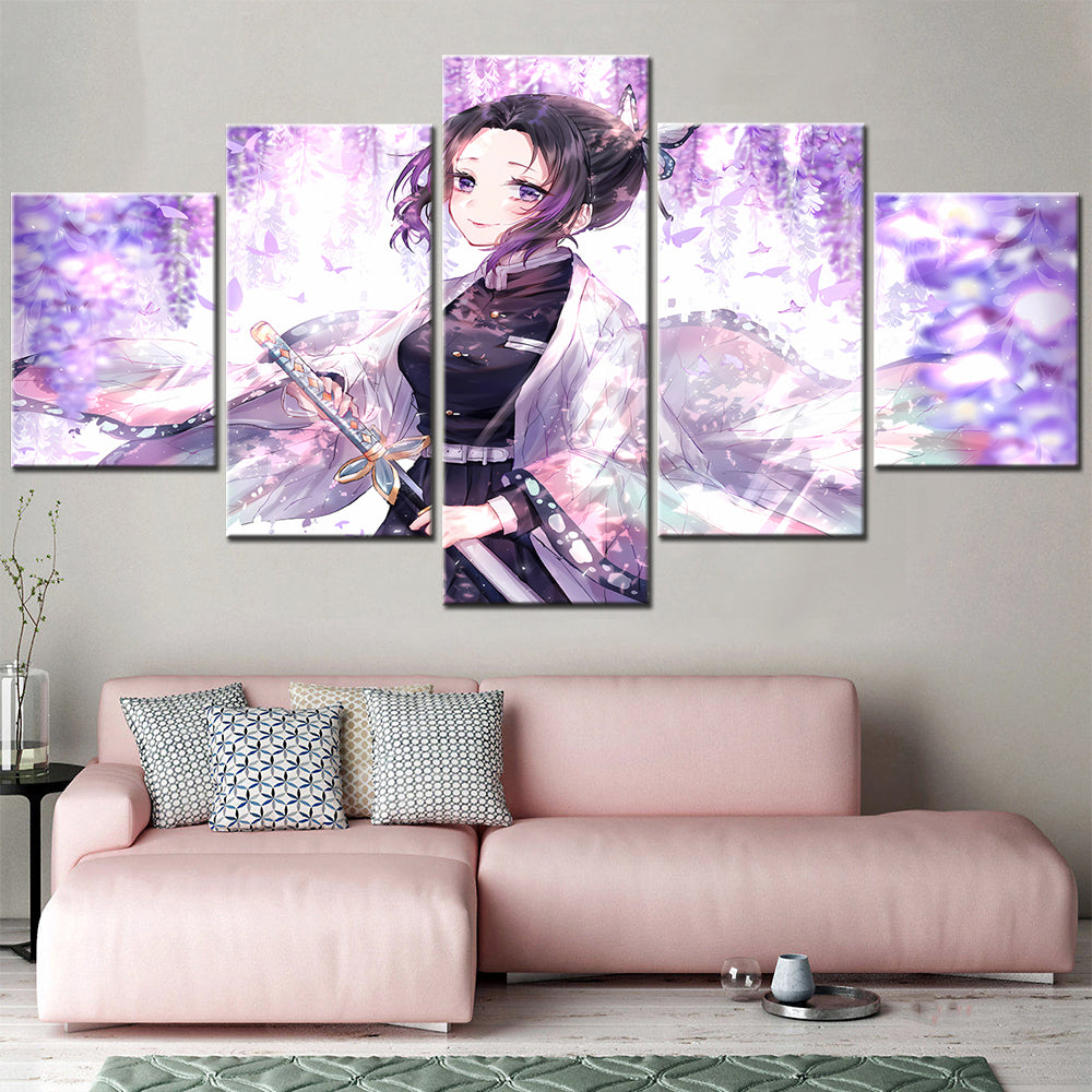 Demon Slayer - Kimetsu no Yaiba - 5 Pieces Wall Art - Shinobu Kochou 2 - Demon Slayer Poster - Demon Slayer Wall Art