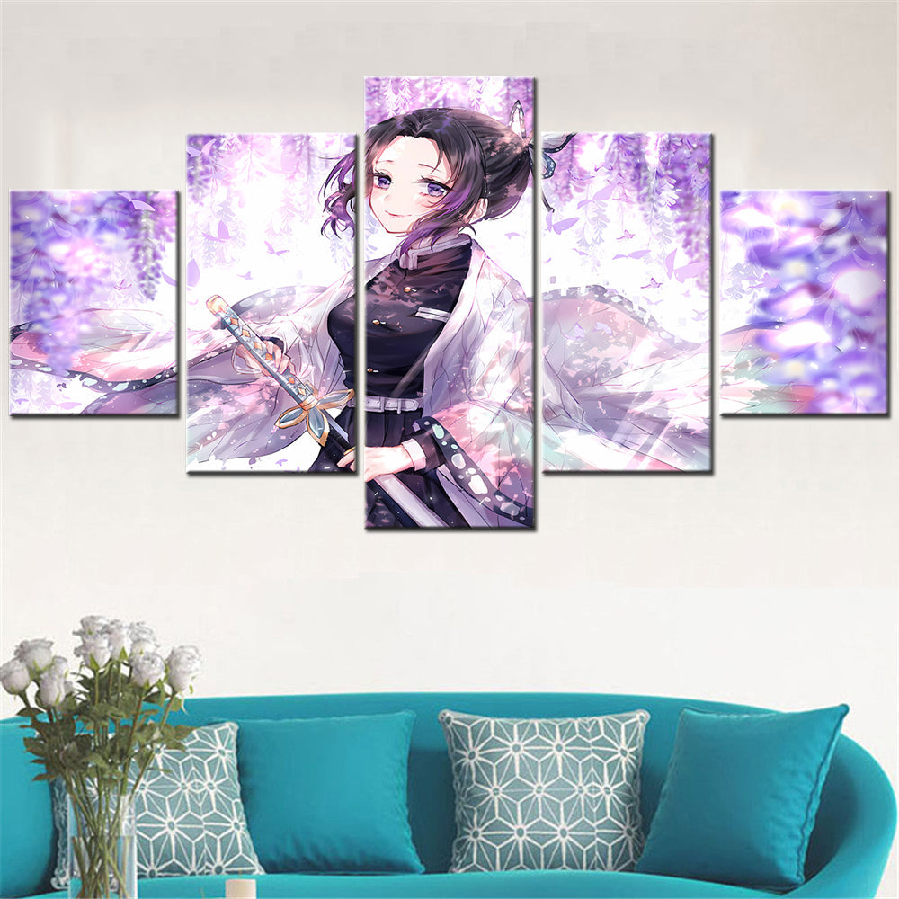 Demon Slayer - Kimetsu no Yaiba - 5 Pieces Wall Art - Shinobu Kochou 2 - Demon Slayer Poster - Demon Slayer Wall Art