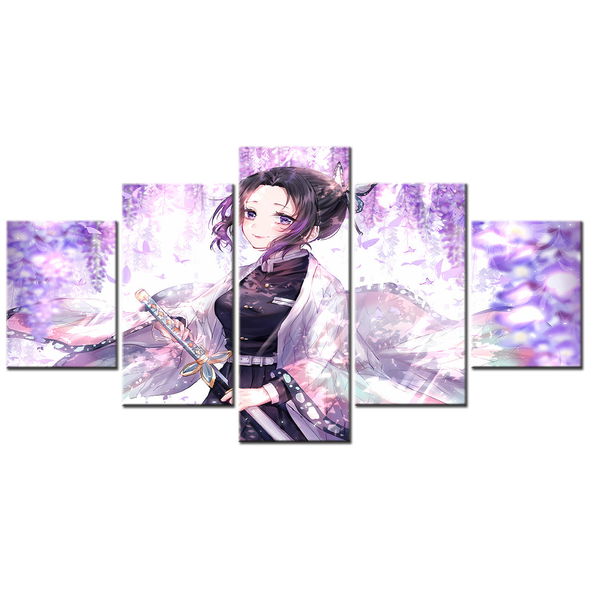 Demon Slayer - Kimetsu no Yaiba - 5 Pieces Wall Art - Shinobu Kochou 2 - Demon Slayer Poster - Demon Slayer Wall Art