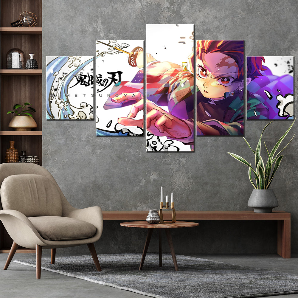 Demon Slayer - Kimetsu no Yaiba - 5 Pieces Wall Art - Tanjiro Kamado 2 - Demon Slayer Poster - Demon Slayer Wall Art