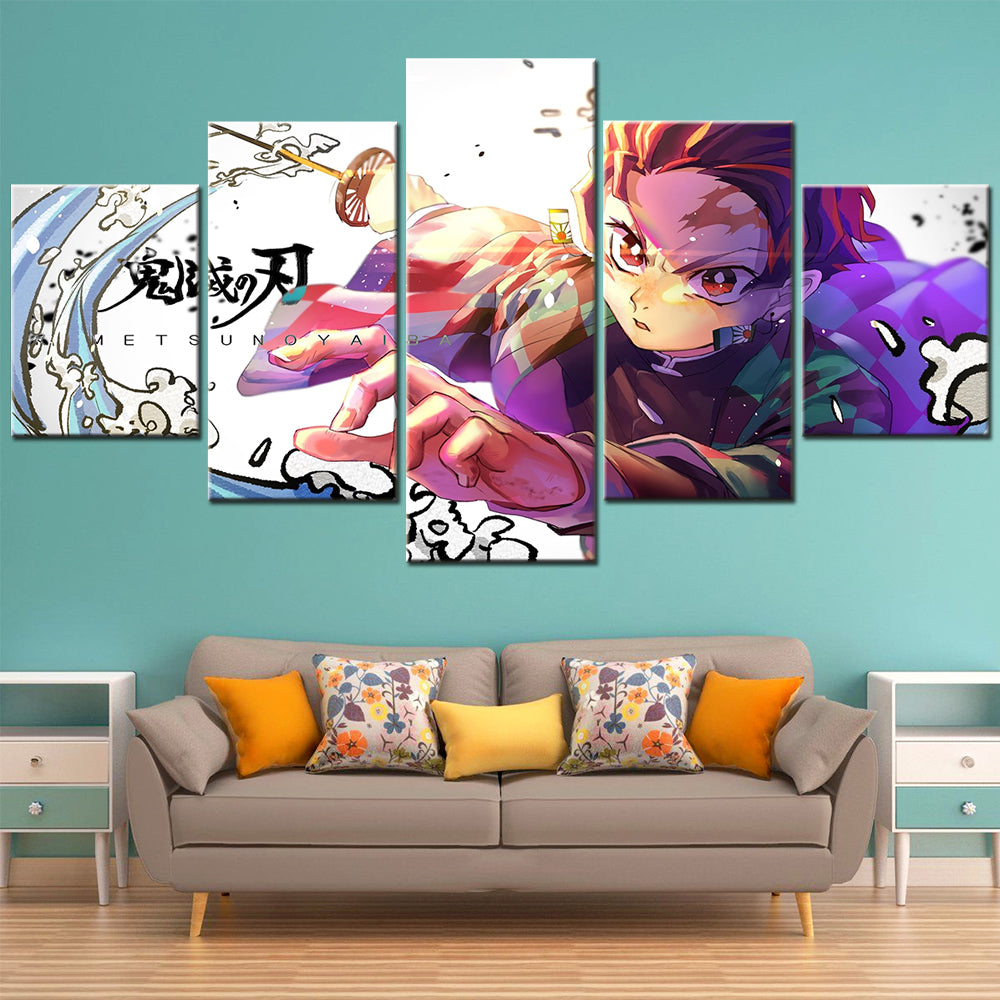 Demon Slayer - Kimetsu no Yaiba - 5 Pieces Wall Art - Tanjiro Kamado 2 - Demon Slayer Poster - Demon Slayer Wall Art