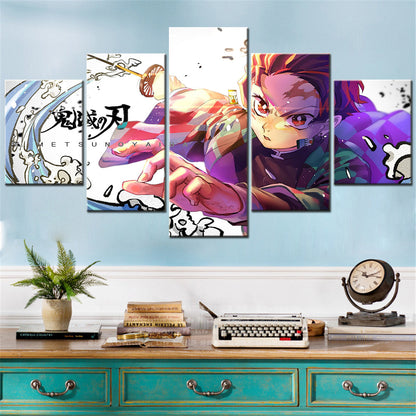 Demon Slayer - Kimetsu no Yaiba - 5 Pieces Wall Art - Tanjiro Kamado 2 - Demon Slayer Poster - Demon Slayer Wall Art