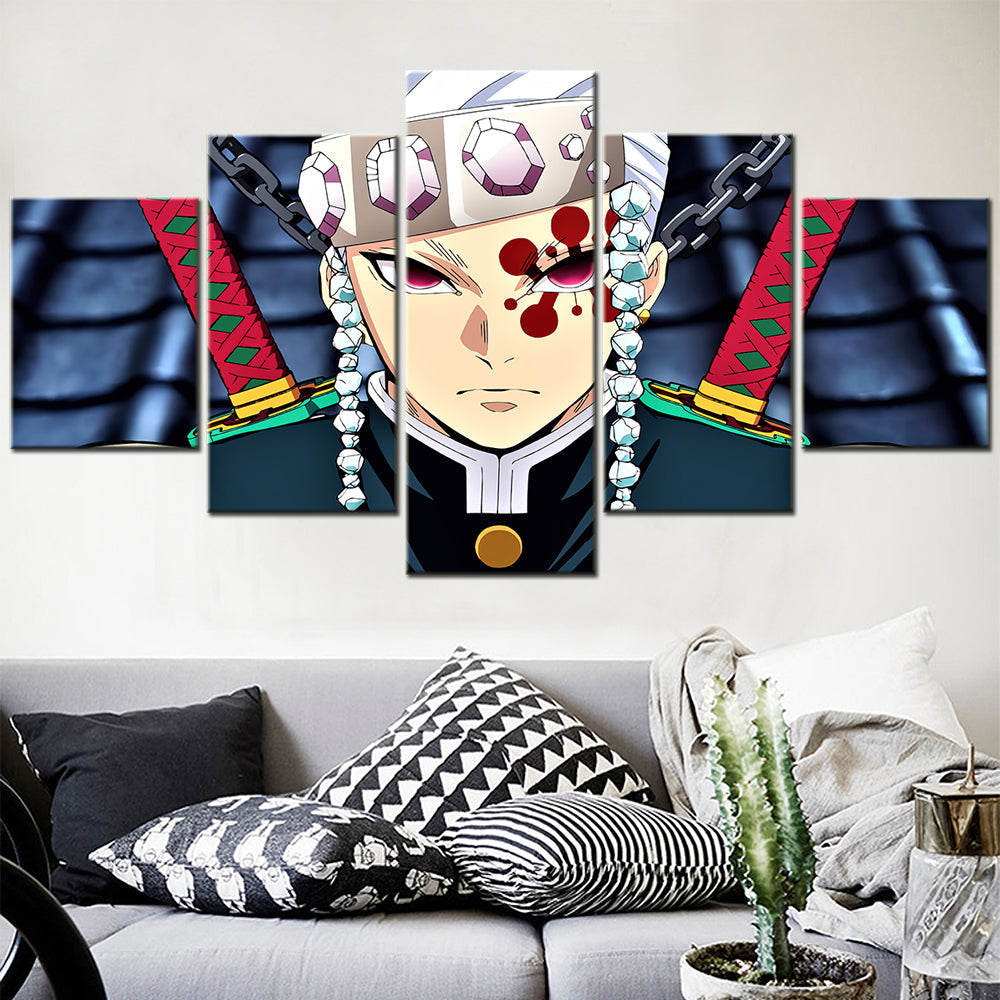 Demon Slayer - Kimetsu no Yaiba - 5 Pieces Wall Art - Tengen Uzui 2 - Demon Slayer Poster - Demon Slayer Wall Art