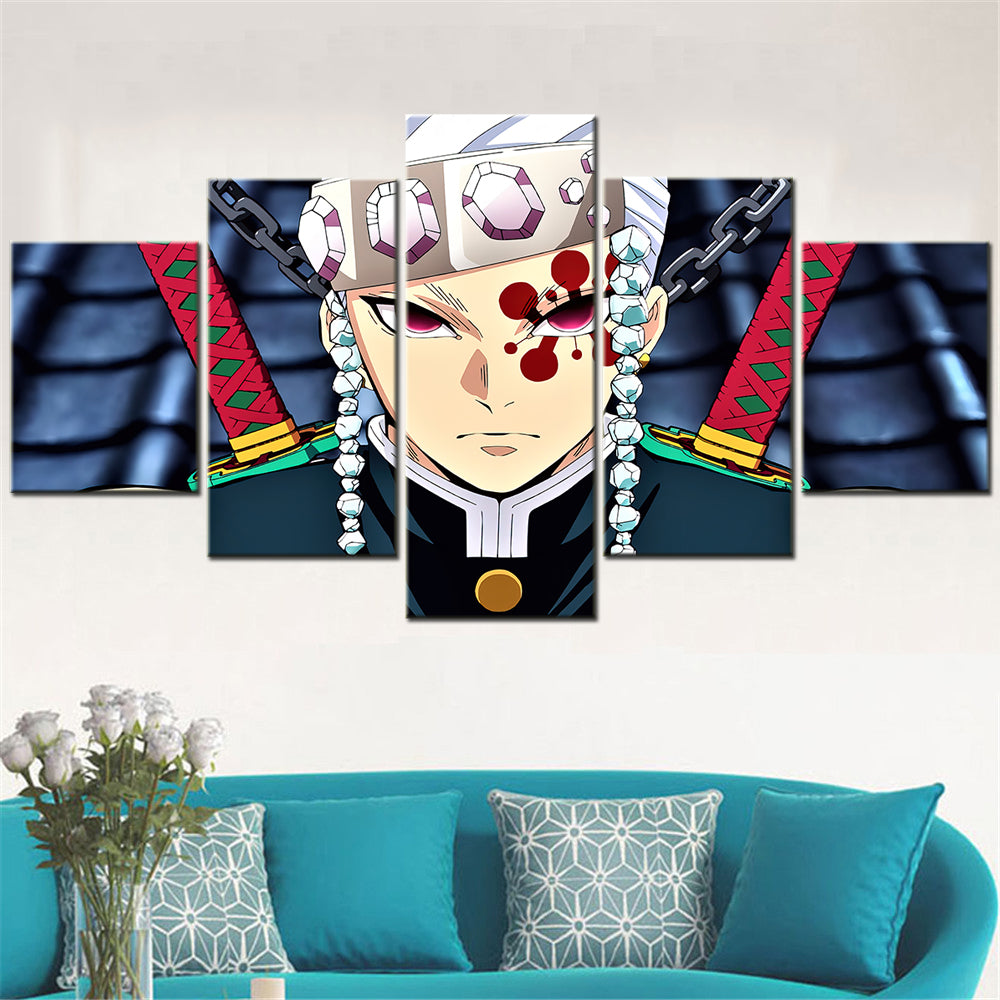 Demon Slayer - Kimetsu no Yaiba - 5 Pieces Wall Art - Tengen Uzui 2 - Demon Slayer Poster - Demon Slayer Wall Art