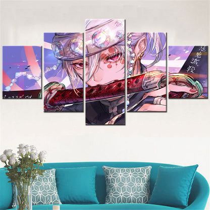 Demon Slayer - Kimetsu no Yaiba - 5 Pieces Wall Art - Tengen Uzui - Demon Slayer Poster - Demon Slayer Wall Art