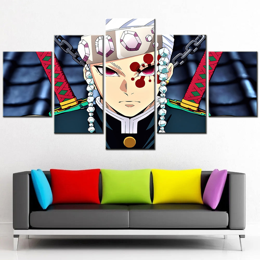 Demon Slayer - Kimetsu no Yaiba - 5 Pieces Wall Art - Tengen Uzui 2 - Demon Slayer Poster - Demon Slayer Wall Art