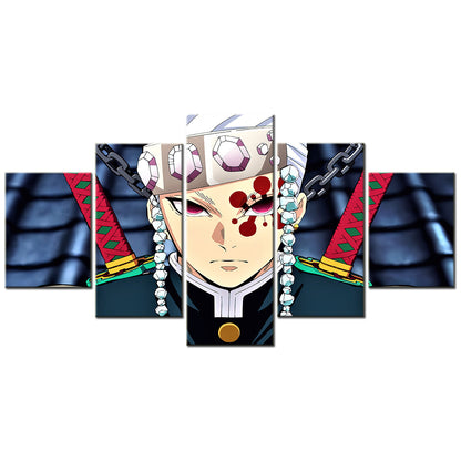 Demon Slayer - Kimetsu no Yaiba - 5 Pieces Wall Art - Tengen Uzui 2 - Demon Slayer Poster - Demon Slayer Wall Art