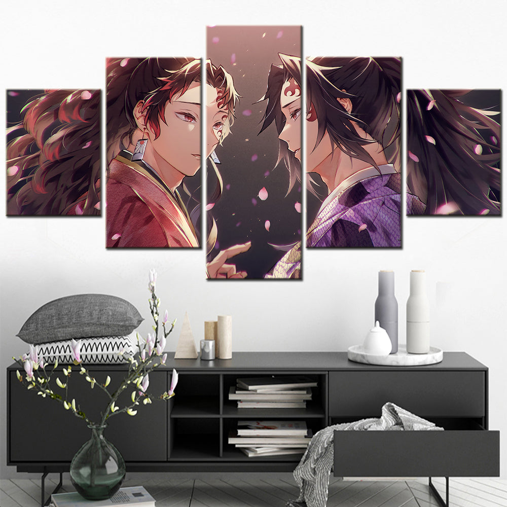 Demon Slayer - Kimetsu no Yaiba - 5 Pieces Wall Art - Yoriichi Tsugikuni - Kokushibo - Demon Slayer Poster - Demon Slayer Wall Art