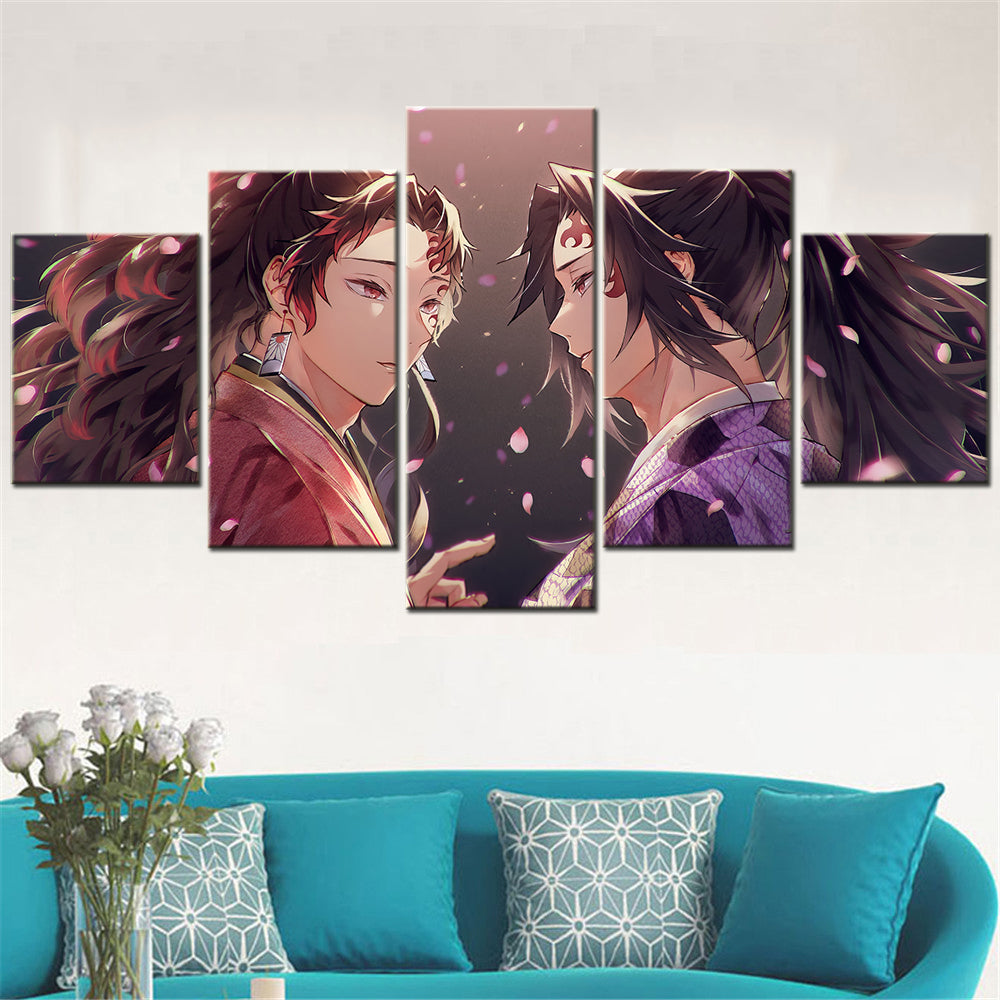 Demon Slayer - Kimetsu no Yaiba - 5 Pieces Wall Art - Yoriichi Tsugikuni - Kokushibo - Demon Slayer Poster - Demon Slayer Wall Art