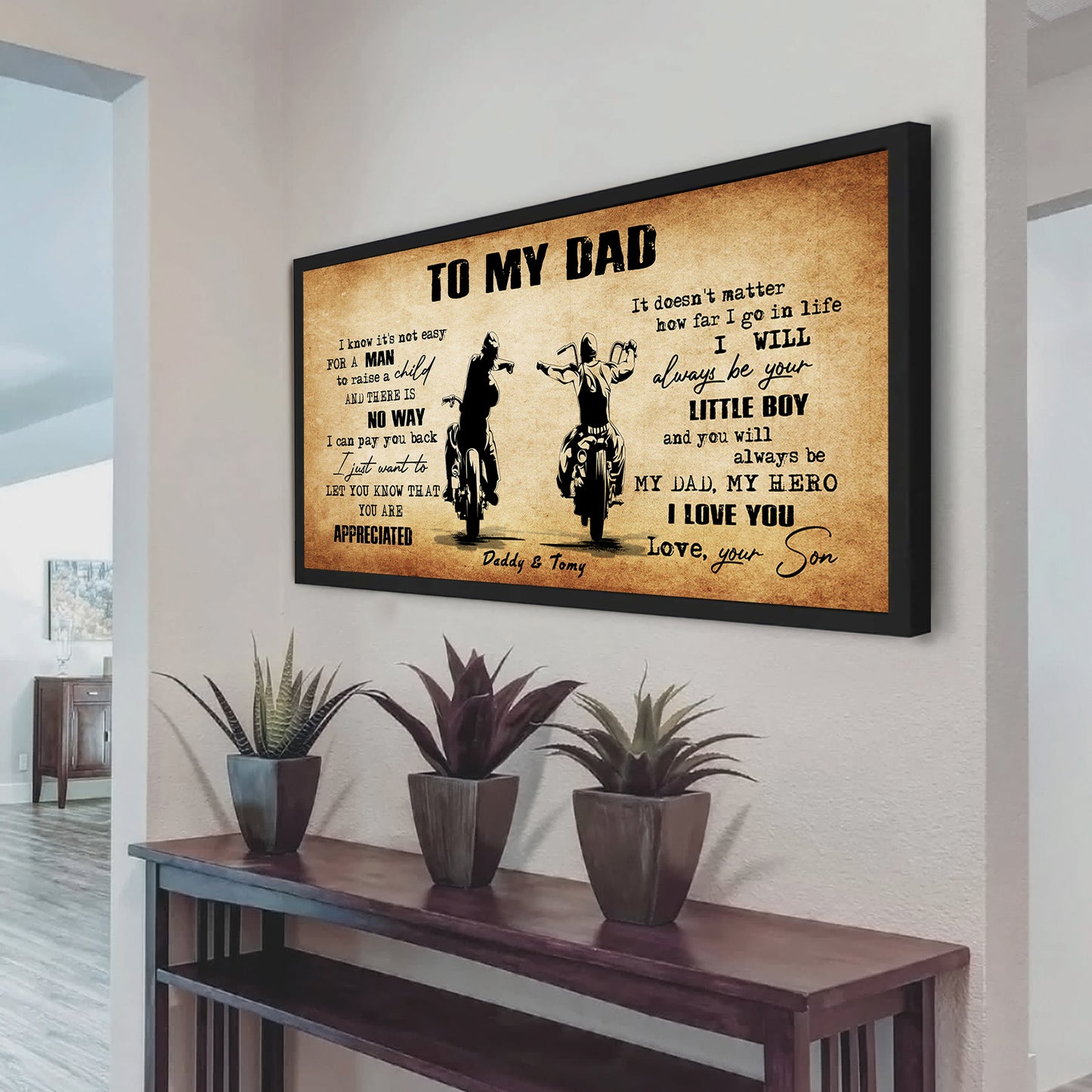 (CV48) TO MY DAD- I KNOW IT IS NOT EASY- SON- DRAGON BALL - GOKU - VIKING - CANVAS POSTER
