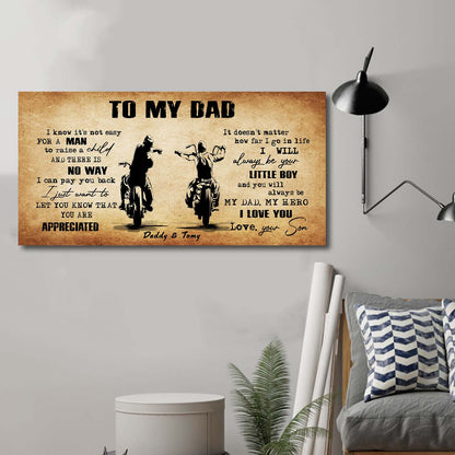 (CV48) TO MY DAD- I KNOW IT IS NOT EASY- SON- DRAGON BALL - GOKU - VIKING - CANVAS POSTER