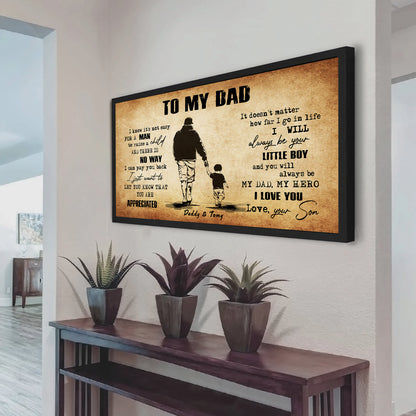 (CV48) TO MY DAD- I KNOW IT IS NOT EASY- SON- DRAGON BALL - GOKU - VIKING - CANVAS POSTER