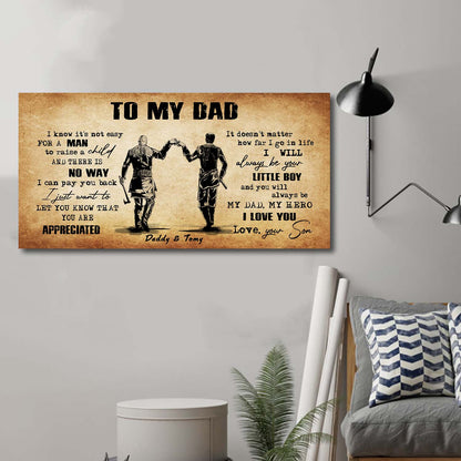(CV48) TO MY DAD- I KNOW IT IS NOT EASY- SON- DRAGON BALL - GOKU - VIKING - CANVAS POSTER