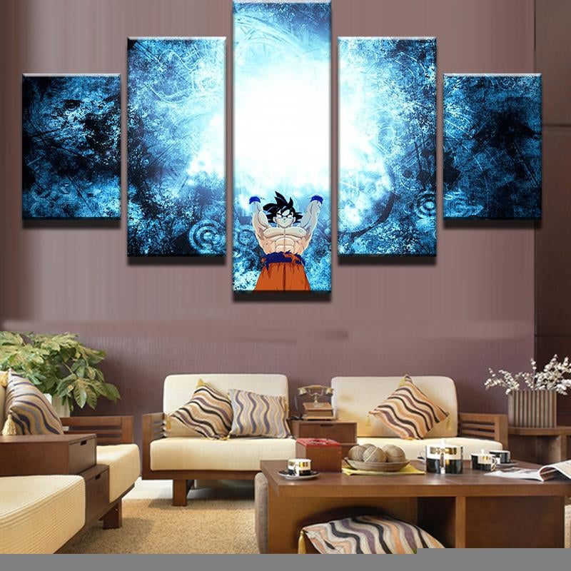 Dragon Ball - 5 Pieces Wall Art - Goku - Genki - Printed Wall Pictures Home Decor - Dragon Ball Poster - Dragon Ball Canvas