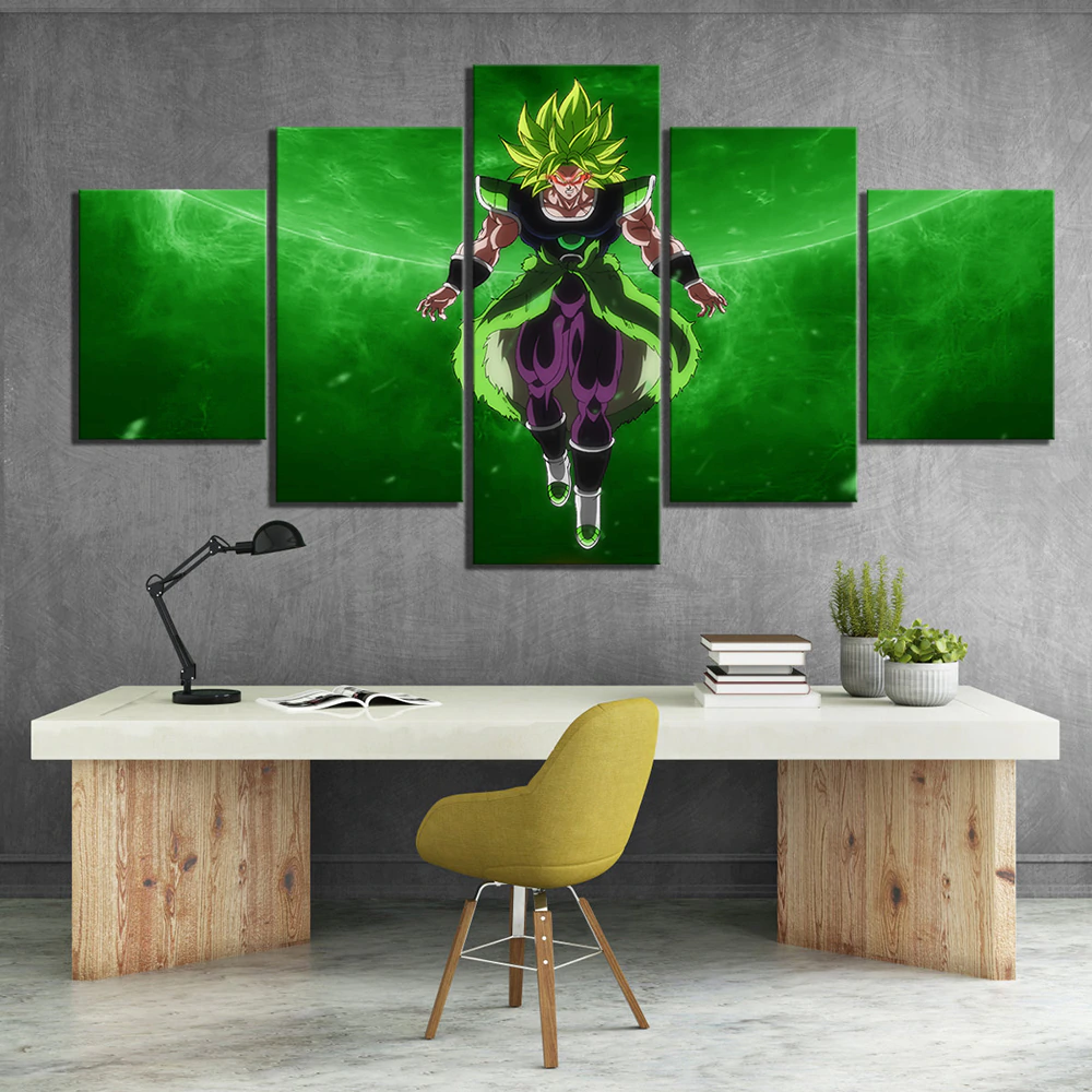 Dragon Ball - 5 Pieces Wall Art - Super Broly - Printed Wall Pictures Home Decor - Dragon Ball Poster - Dragon Ball Canvas