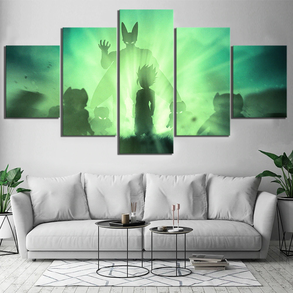 Dragon Ball - 5 Pieces Wall Art - Cell - Gohan Super Saiyan - Printed Wall Pictures Home Decor - Dragon Ball Poster - Dragon Ball Canvas