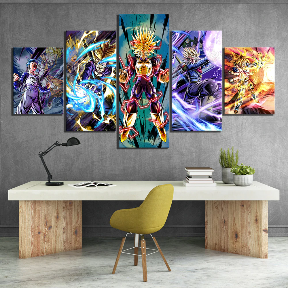 Dragon Ball - 5 Pieces Wall Art - Trunk - Super Saiyan - Printed Wall Pictures Home Decor - Dragon Ball Poster - Dragon Ball Canvas