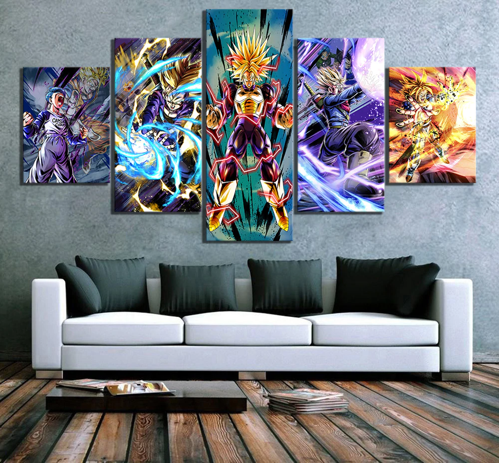 Dragon Ball - 5 Pieces Wall Art - Trunk - Super Saiyan - Printed Wall Pictures Home Decor - Dragon Ball Poster - Dragon Ball Canvas