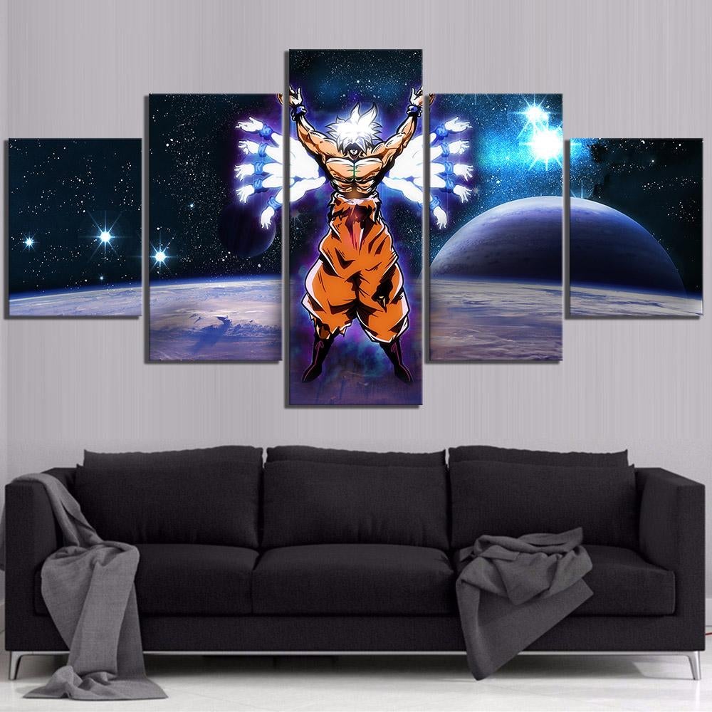 Dragon Ball - 5 Pieces Wall Art - Mastered Ultra Instinct Goku 2 - Printed Wall Pictures Home Decor - Dragon Ball Poster - Dragon Ball Canvas