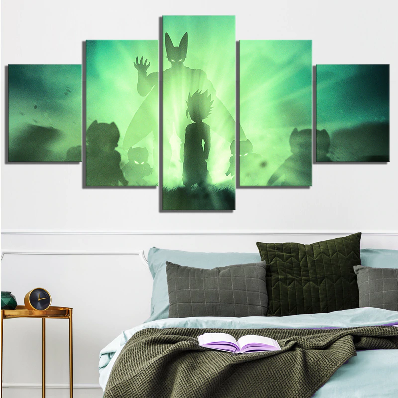 Dragon Ball - 5 Pieces Wall Art - Cell - Gohan Super Saiyan - Printed Wall Pictures Home Decor - Dragon Ball Poster - Dragon Ball Canvas