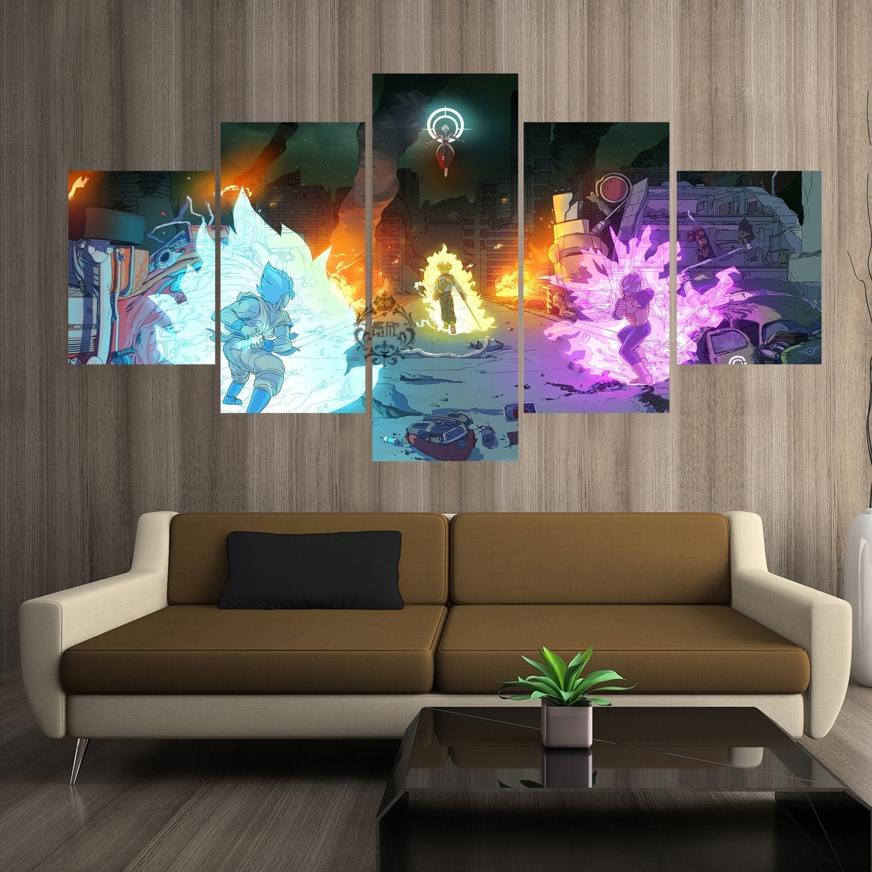 Dragon Ball - 5 Pieces Wall Art - Goku - Vegeta - Trunk - Fusion Zamasu - Printed Wall Pictures Home Decor - Dragon Ball Poster - Dragon Ball Canvas